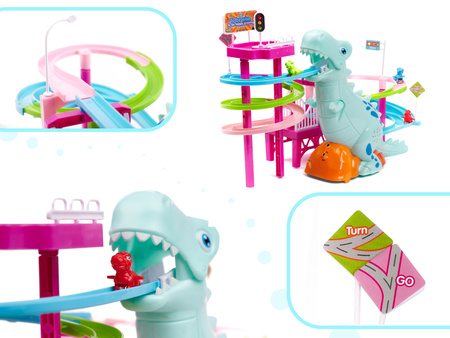 Tor samochodowy dinozaur dla dzieci Wyścig dinozaurów Interaktywna zabawka dla dzieci