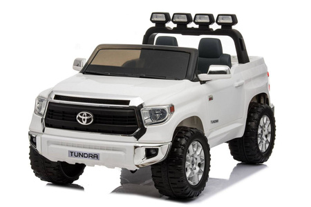 Biały duży samochód na akumulator auto pojazd elektryczny dla dzieci światła LED dźwięki Toyota Tundra