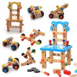 Zestaw majsterkowicza drewniany warsztat krzesełko dla dzieci