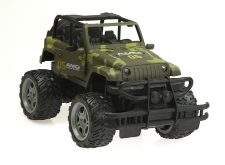 Duży samochód zdalnie sterowany dla dzieci Auto RC Jeep Off-Road 1:14 Oświetlenie LED zielony