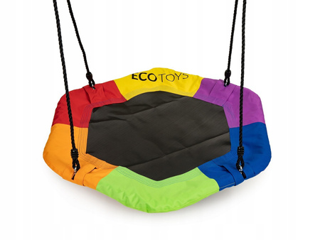 Sześciokątna huśtawka ogrodowa dla dzieci Bocianie gniazdo Ecotoys multikolor 95cm MIR6023 MULTI