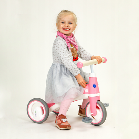 Rowerek biegowy z pedałami Rower trójkołowy dla dzieci Ecotoys różowy LC-V1850 PINK