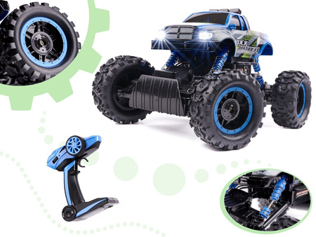 Duży samochód zdalnie sterowany Rock Crawler Pick-up Auto RC 1:14 4WD niebieski