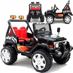 Samochód na akumulator Jeep Raptor elektryczny Auto dla dzieci czarny S618 EVA