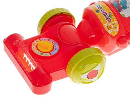 Duży interaktywny czerwony odkurzacz dla dzieci z dźwiękiem i światłem Zestaw do sprzątania