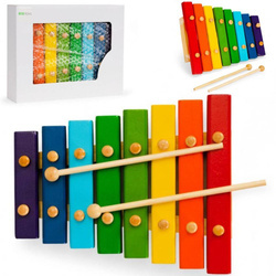 Drewniane cymbałki dzwonki instrument muzyczny dla dzieci 8 tonów Ecotoys