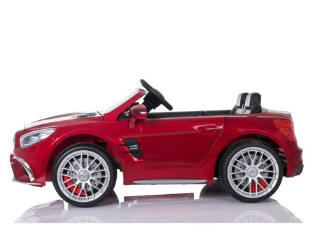 Samochód na akumulator Mercedes SL65 elektryczny Auto dla dzieci światła LED czerwony dwa silniki