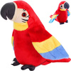 Gadająca papuga Ara powtarzająca gaduła przedrzeźniacz zabawka dla dzieci 23 cm czerwona