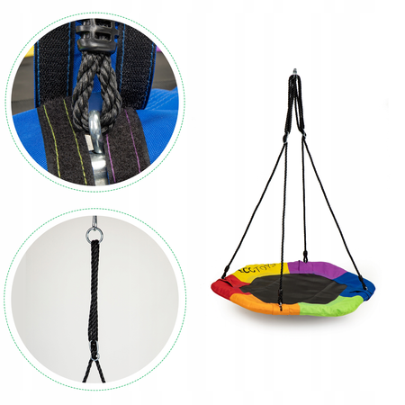Sześciokątna huśtawka ogrodowa dla dzieci Bocianie gniazdo Ecotoys multikolor 95cm MIR6023 MULTI