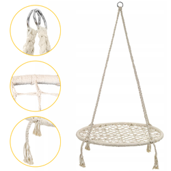 Wiszący fotel Bocianie gniazdo Huśtawka ogrodowa Goodhome GW-908 WHITE