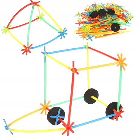 Słomki do budowania edukacyjne klocki konstrukcyjne dla dzieci zestaw w pudełku 1000 elementów