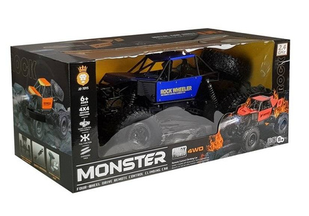 Duży samochód zdalnie sterowany dla dzieci RC Auto Monster Truck niebieski