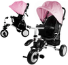 Rowerek trójkołowy dla dzieci wózek spacerówka z daszkiem PRO400 różowy