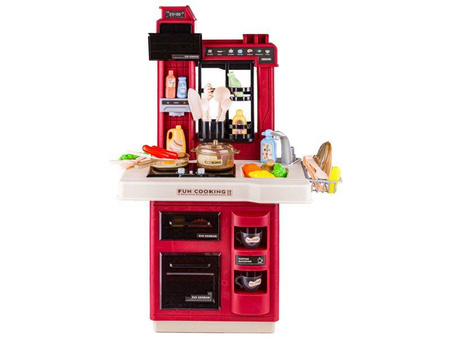 Multifunkcyjna kuchnia dla dzieci światło dźwięk naczynia jedzenie bordowa