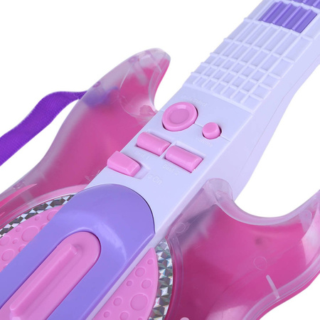 Gitara elektryczna dla dziewczynki Zestaw muzyczny z okularami i mikrofonem 