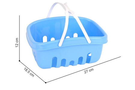 Zestaw podwieczorek koszyk filiżanki owoce babeczki dla dzieci 