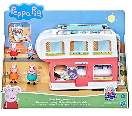 Zestaw Świnka Peppa rodzinny kamper figurki akcesoria dla dzieci efekty dźwiękowe Hasbro 