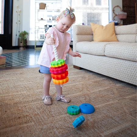 Zakręcona wieża SpinAgain Fat Brain Toys Piramidka dla dzieci Układanka Wieża FA110-1