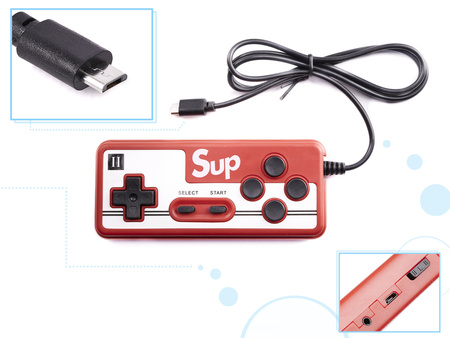 Mini konsola przenośna do gier Retro Pad Zestaw 400 gier Game Box czerwona