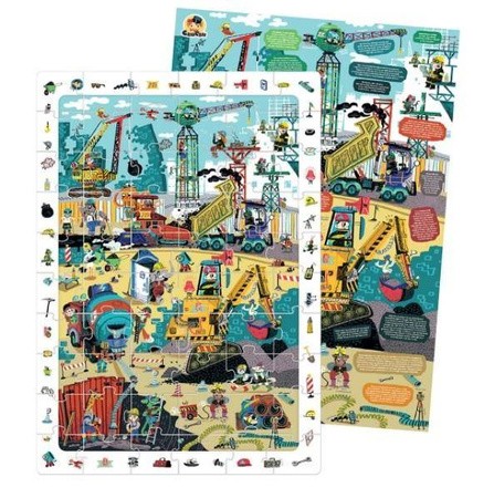 CzuCzu Puzzle obserwacyjne Na budowie 60 el +plakat