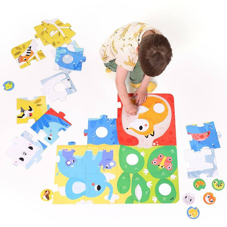CzuCzu Duuuże Puzzle z dziurką - Zwierzęta 34 elementy