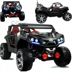 Duży samochód na akumulator dla dzieci auto elektryczne czarne z 4 silnikami KL2988