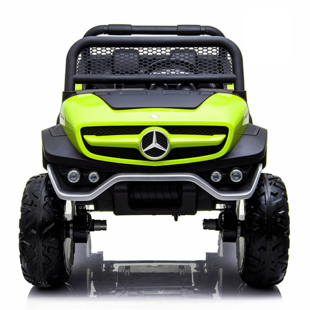 Auto na akumulator Mercedes Unimog duży samochód dla dzieci 4 silniki zielony światła LED