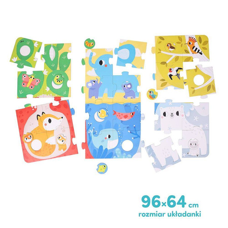 CzuCzu Duuuże Puzzle z dziurką - Zwierzęta 34 elementy