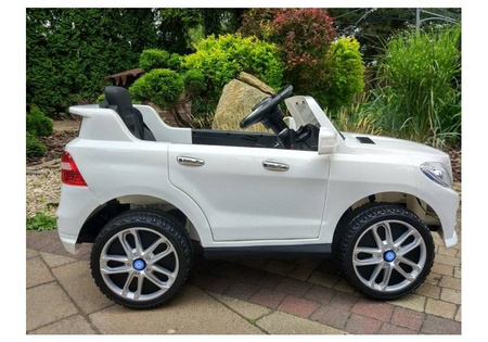 Auto na akumulator Mercedes ML350 biały elektryczny dla dzieci światła LED