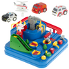 Interaktywny tor samochodowy z przeszkodami dla dzieci 4 samochody Wyścigi pojazdów Parking dla autek