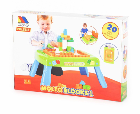 Stoliczek edukacyjny dla dzieci Zestaw klocków do układania 20 elementów Molto Blocks