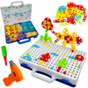 Zestaw edukacyjny konstrukcyjny dla dzieci Klocki do układania Wkrętarka Układanka Kreatywna mozaika w walizce