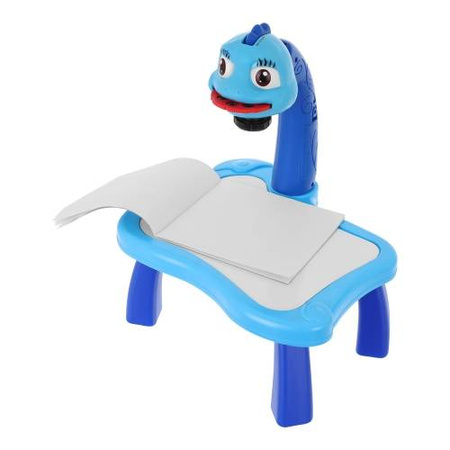 Projektor rzutnik do nauki rysowania dla dzieci 24 wzory stoliczek pisaki niebieski