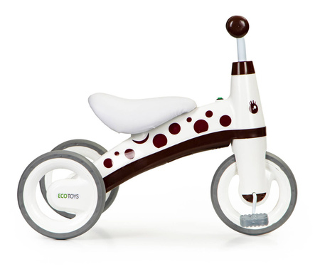 Rowerek biegowy z pedałami Rower trójkołowy dla dzieci Ecotoys biało-brązowy LC-V1850 WHITE