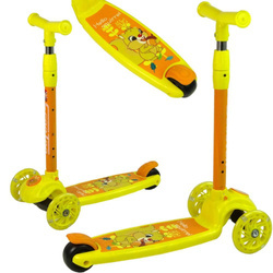 Trójkołowa hulajnoga balansowa dla dzieci żółta wiewiórka świecące koła LED