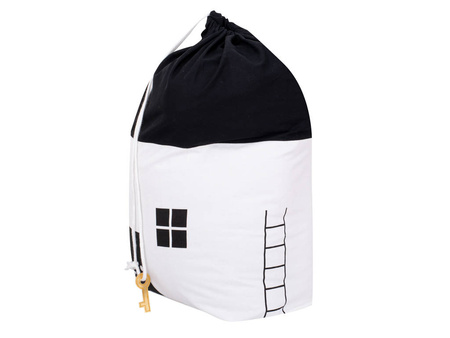  Kosz Organizer Pojemnik na zabawki ubrania pranie biało-czarny