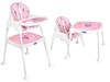 Krzesełko do karmienia + stolik 3w1 różowy