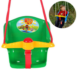 Huśtawka kubełkowa dla dzieci zielona z pasem bezpieczeństwa