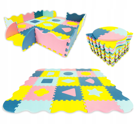 Gruba mata edukacyjna z kształtami dla dzieci Piankowe puzzle Suchy basen ECOTOYS