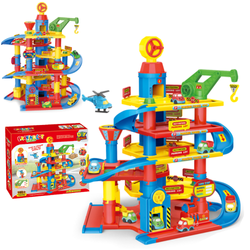 Duży 6-poziomowy garaż Parking Tor samochodowy dla dzieci Autka 78 elementów