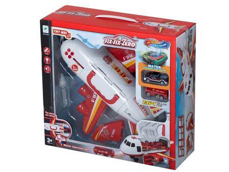 Duży interaktywny samolot Transporter dla dzieci tryskający wodą Straż pożarna Samochody