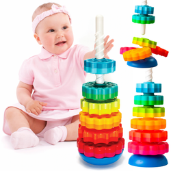 Zakręcona wieża SpinAgain Fat Brain Toys Piramidka dla dzieci Układanka Wieża FA110-1