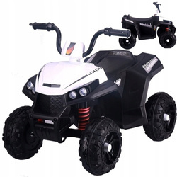 Elektryczny quad na akumulator dla dzieci ze światłami LED i obiciem z ekoskóry biały S601
