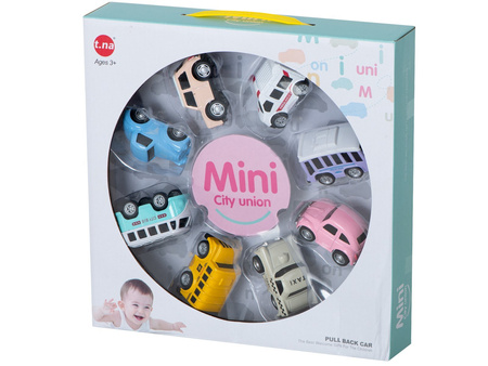 Zestaw metalowych samochodów dla dzieci Autka Retro Kolorowe pojazdy 8 elementów