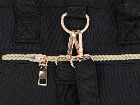 Czarna torba do wózka na rzeczy dla dzieci organizer dla rodziców na pieluchy butelki plecak dla mamy taty