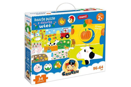 CzuCzu Duuuże puzzle z dziurką -Wieś 34 elementy