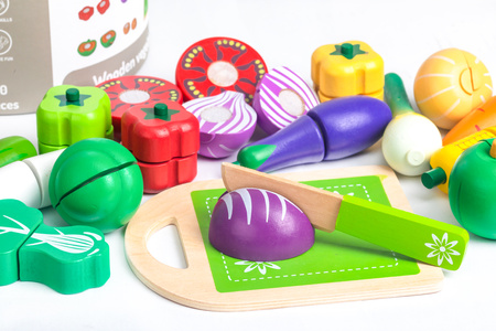 Drewniane jedzenie do krojenia owoce warzywa zestaw kuchnia 20 sztuk Ecotoys TL87113 