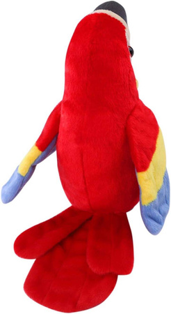 Gadająca papuga Ara powtarzająca gaduła przedrzeźniacz zabawka dla dzieci 23 cm czerwona