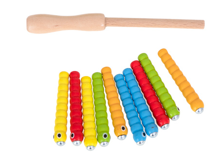 Gra edukacyjna Łowienie gąsienic Magnetyczna drewniana truskawka Gąsienica