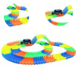 Fluorescencyjny tor samochodowy świecący samochodzik 220 elementów